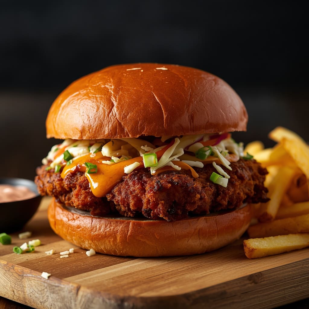 Fried Chicken Burger One Fifteenth Coffee